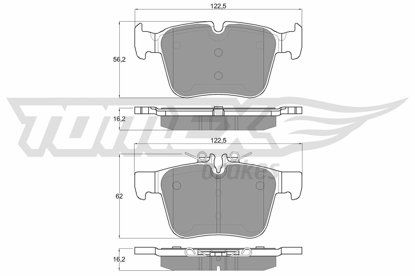 Sada brzdových destiček, kotoučová brzda TOMEX Brakes